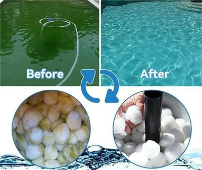 700 グラムプールフィルターボール水処理再利用可能な再生可能環境に優しいポリエステルフィルターボール